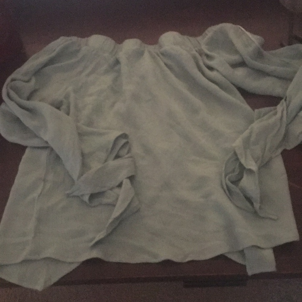 NWOT Green off the shoulder top